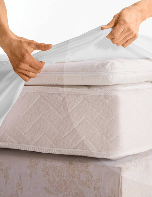 Protège-matelas molleton absorbant 400 g/m² housse 40 cm (blanc) Protège-matelas molleton absorbant 400 g/m² housse 40 cm (blanc)